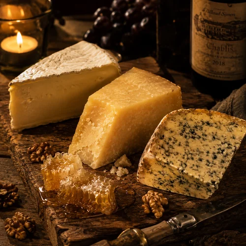 Aged artisan cheese selection